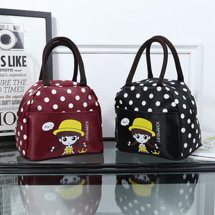 手提包防水便当包妈咪包女包午餐包饭盒袋上班小布包可爱手拎包袋