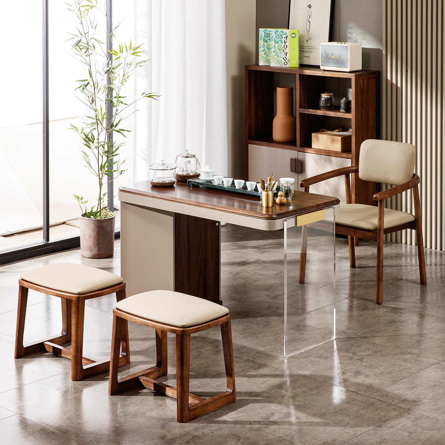 釜尚简约时尚家用阳台小茶桌