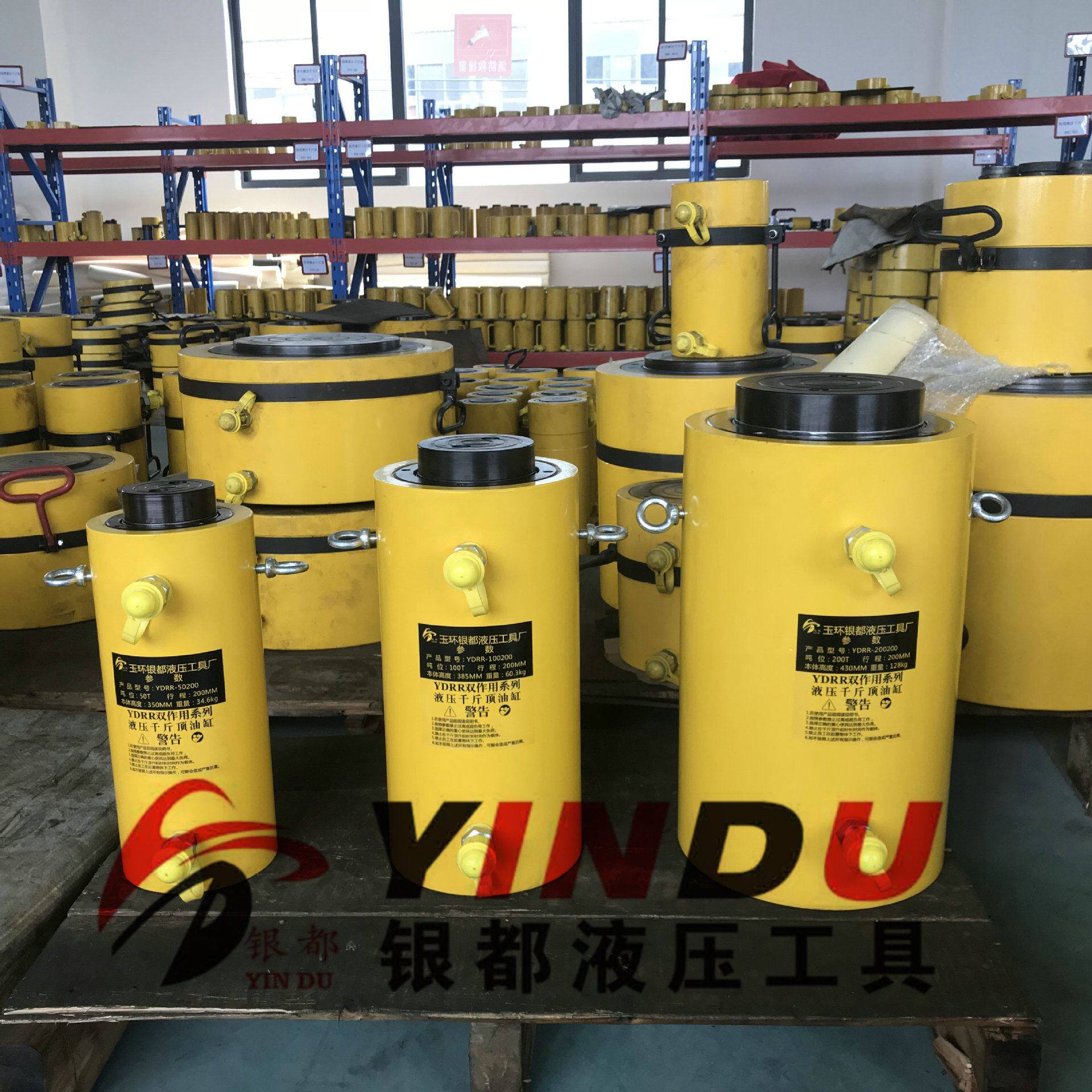 大吨位双作用双回路液压千斤顶50t100t200t吨行程200mm液压油缸