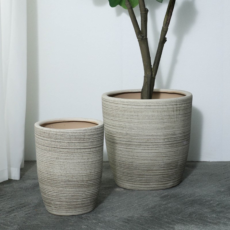 北欧特大号陶瓷花盆粗陶30cm以上D大口径家用庭院商场摆件高档透