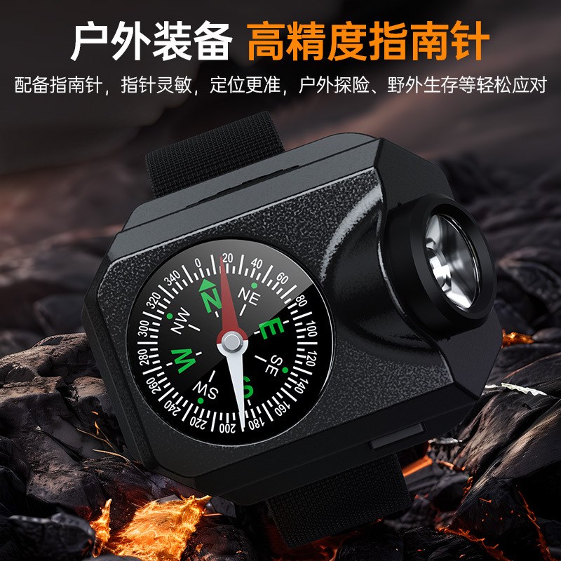 新款户外野营迷你小手表灯 led灯珠节能手腕灯夜钓迷你调光手电筒