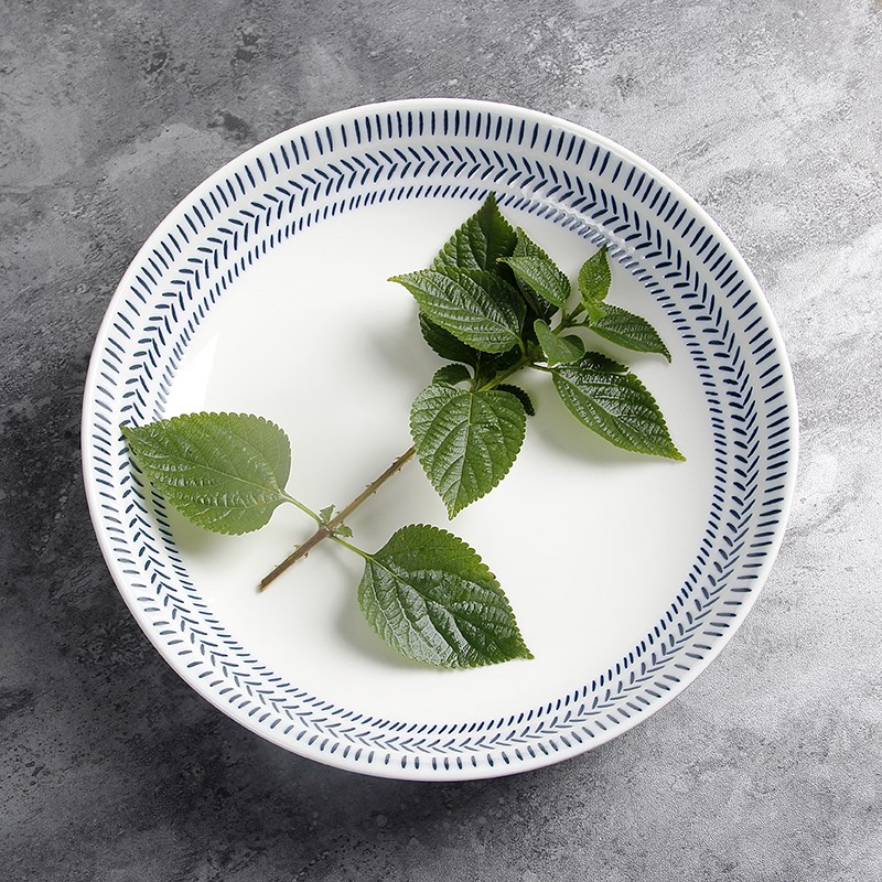 北欧风简约餐具 陶瓷碗家用焗饭碗汤碗 收汁菜盘沙拉碗9寸浅汤盘