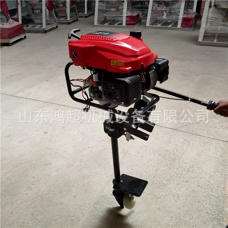 四冲程9.5马力船q尾挂机 汽油船用橡皮艇塑料船挂桨机