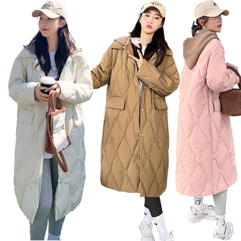 女装中长款羽绒服面包服棉服宽松过膝轻薄显瘦棉衣棉袄棉大衣上衣