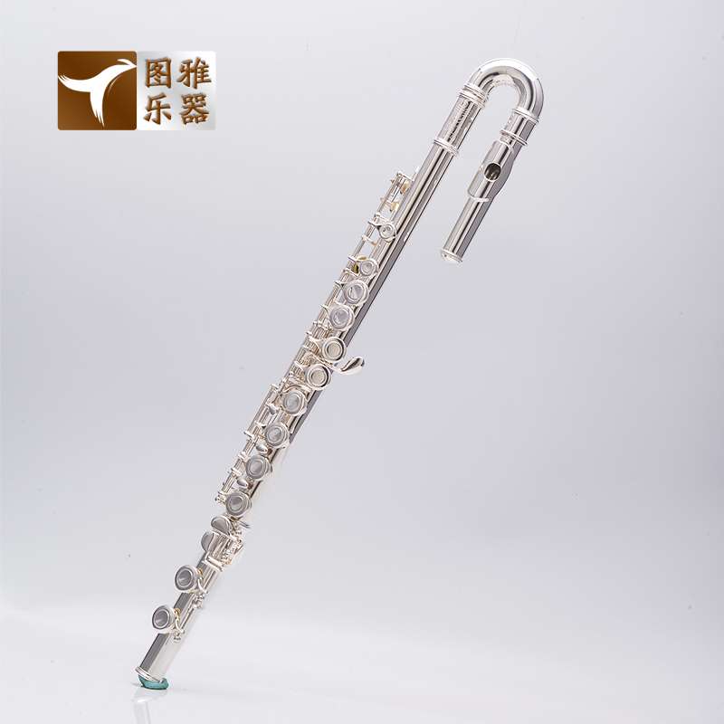 西洋吹奏乐器16闭孔白铜镀银儿童成人通加u型管弯头长笛分e键初学