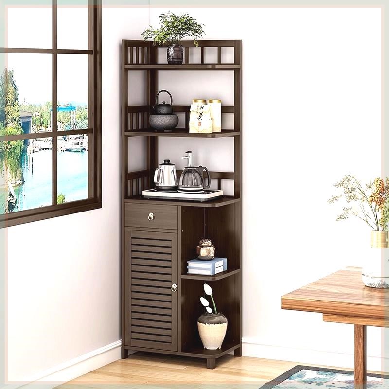 茶水柜家用墙角烧水置物架茶台桌边茶叶茶L具博古收纳储物展示架