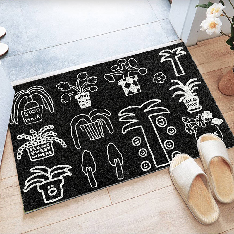 入户地垫 丝圈pvc宠物地毯防滑垫脚垫门口进门可裁剪黑色玄关门垫