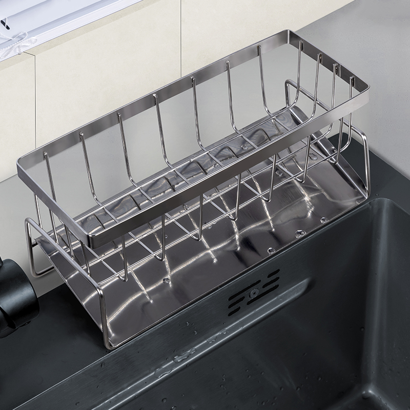 台面改造神器f!厨房焕然一新免打孔沥水架水槽置物架抹布收纳创意