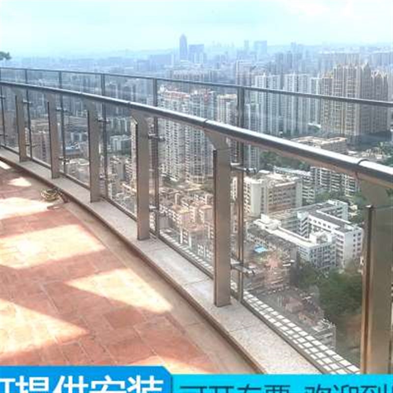 不锈钢楼梯扶手阳台玻璃护栏农村自装室外护栏商场工程定制立柱