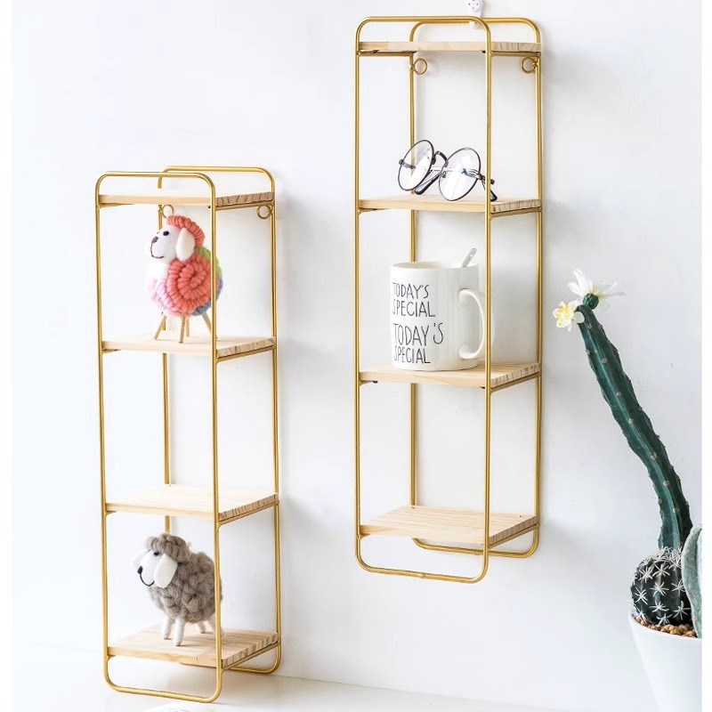 客厅墙上装饰架子家用置物架x免打孔墙面房间卫生间浴室铁艺收纳