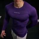 收腰显型运动T恤高弹透气紧身男女同款 Vest 健身衣 无缝长袖