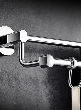 全铜毛巾架免打孔轻奢风卫生间壁挂式置物挂架浴室毛巾杆双杆带钩