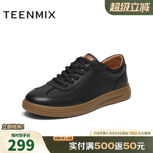 深口系带商务舒适男休闲鞋 3NS01AM4 商场同款 天美意春新款