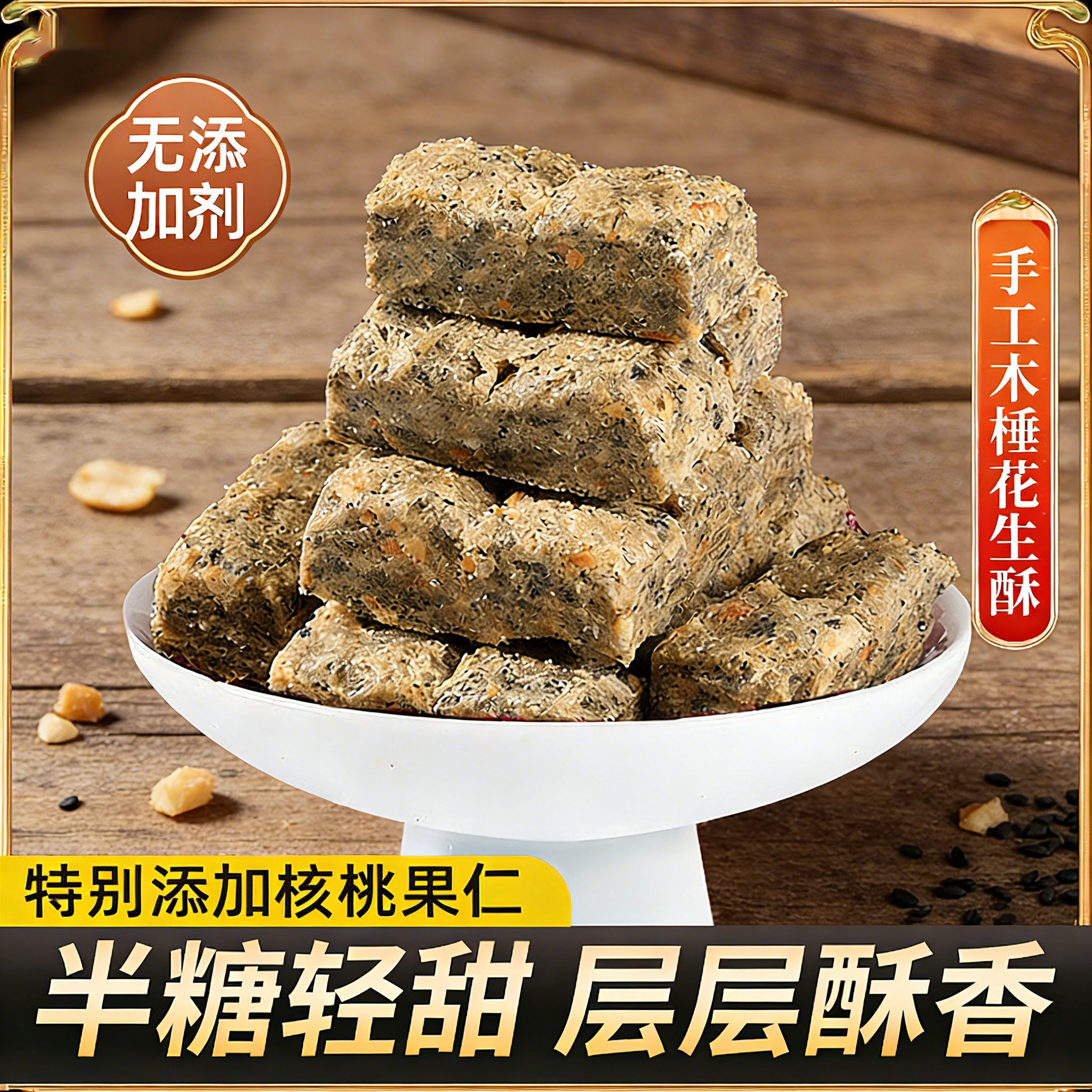 黑芝麻核桃木锤花生酥礼盒装半塘0无添加传统糕点小吃伴手礼特产,零食/坚果/特产,酥糖,淘宝优惠券,粉丝福利购,淘宝优惠卷