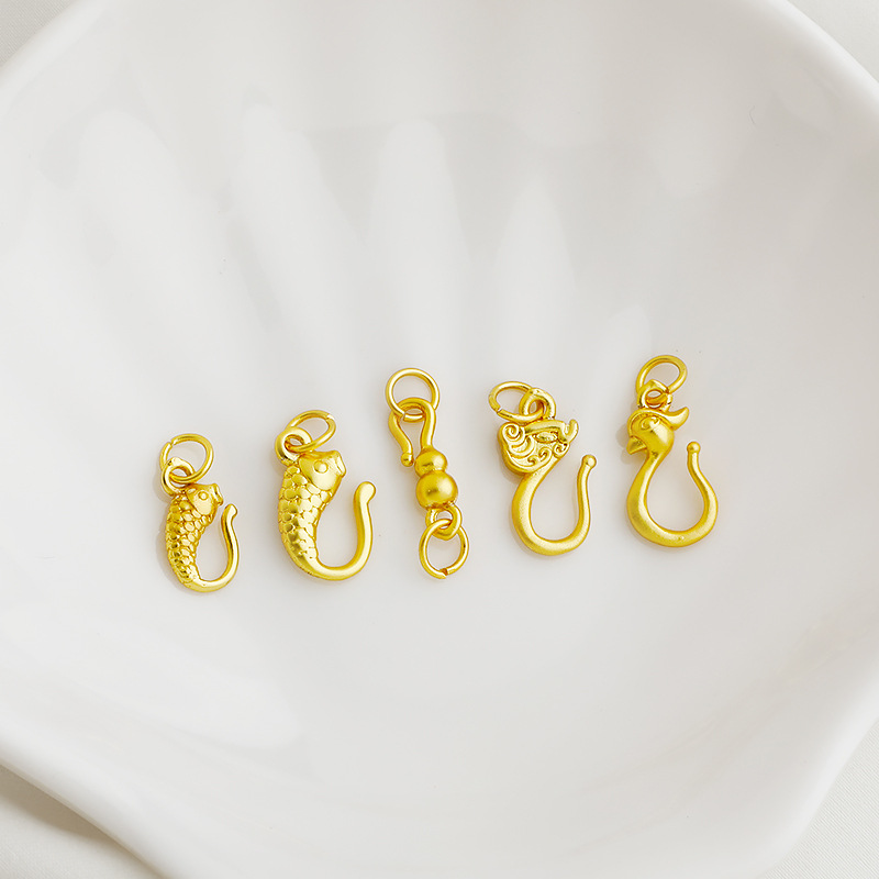 锦鲤鱼勾扣龙头凤形吊坠手项链扣