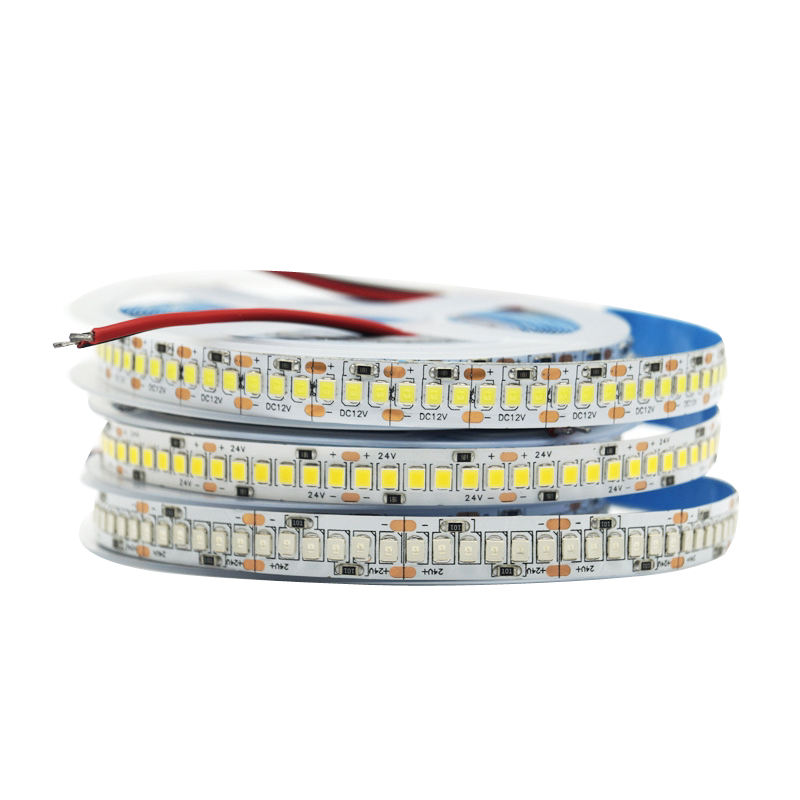 led软灯带12V/24V裸板不防水240灯自粘高低压超亮软灯带家装展柜