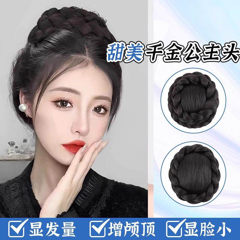 仿真发自然侧边双辫子