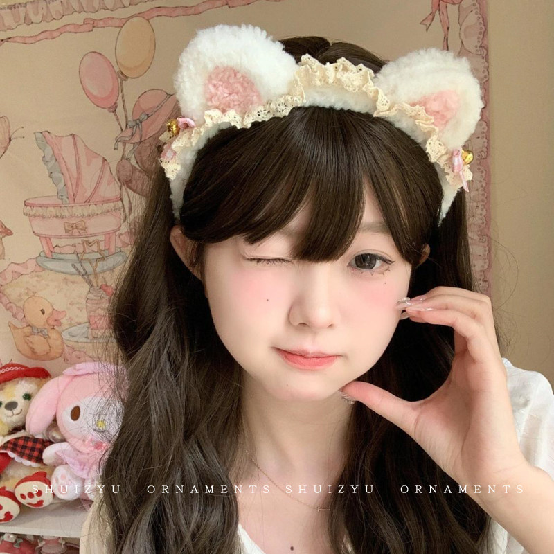 可爱少女猫耳朵发箍女2024新款秋冬发捆头箍女款洗脸压发发卡头饰