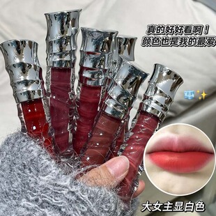 彩妆kakashow丝绒雾光唇釉低饱和灰粉玫瑰色素颜显白学生平价口红