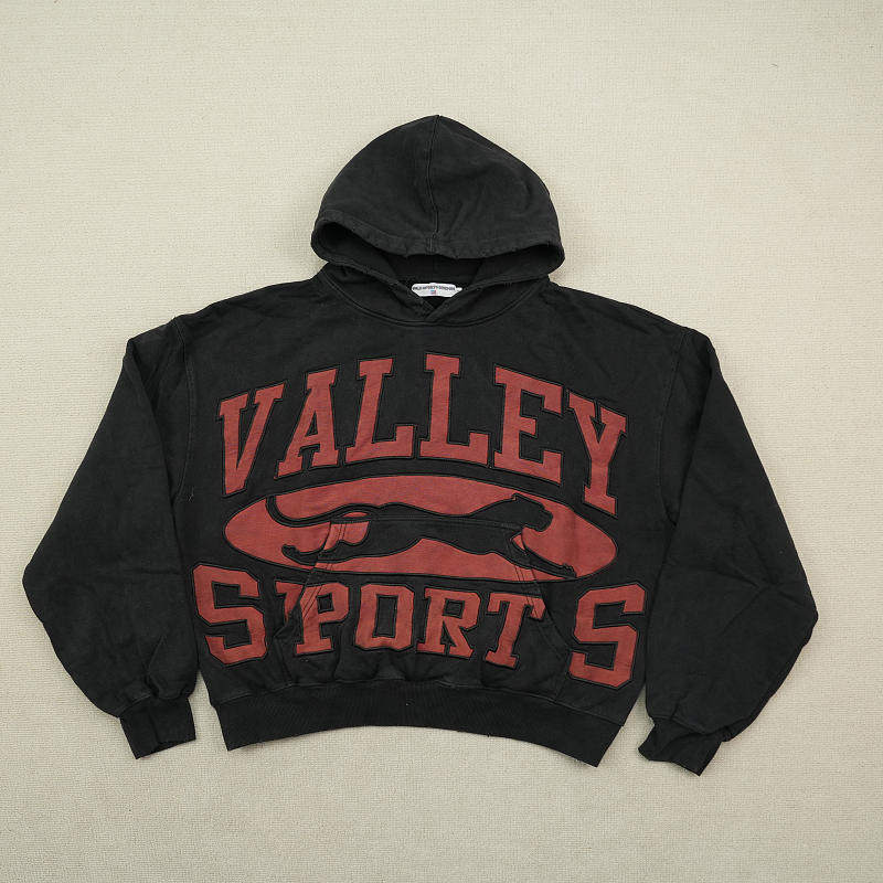 thumbnail for Black Panther red letter logo hooded sweatshirt