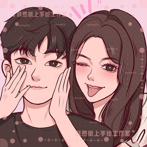 q版手绘情侣头像鸭鸭风可加急