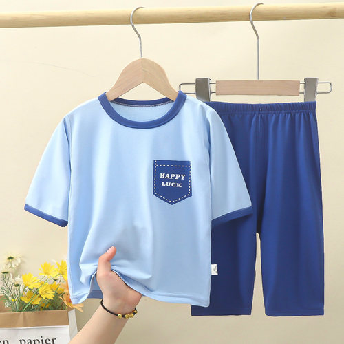 儿童莫代尔家居服睡衣七分袖套装