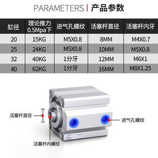 40X50 255 80X10X1气5X20X25X0 小型气动薄型缸SDA20