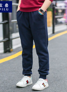 男童裤子秋装2021新款长裤加绒休闲保暖大童运动裤12儿童15岁宽松