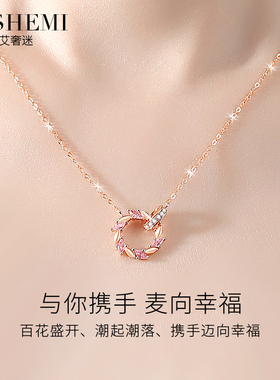 纯银项链女款轻奢小众锁骨链饰品吊坠2023年新款高级设计感送女友