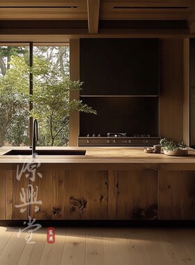 2025新款岛台餐桌一体侘寂风厨房岛台 家用实木岛台柜单独可订做