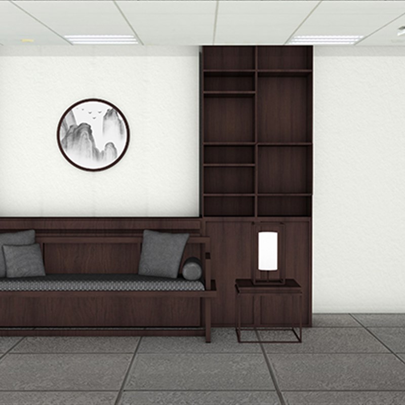 欧式简约现代房间沙发柜台画帘子窗户高清LED大屏幕舞台背景图片