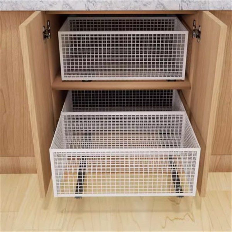 定制衣柜拉篮抽屉l式密网格滑轨收纳筐免打孔抽拉式分层收纳篮网,基础建材,衣柜拉篮,淘宝优惠券,粉丝福利购,淘宝优惠卷