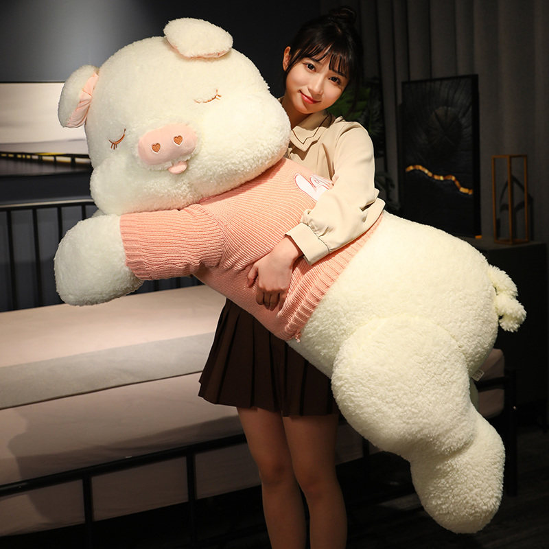 趴趴猪公仔玩偶大号抱枕女生睡觉布娃娃可爱小猪毛V绒玩具生日礼