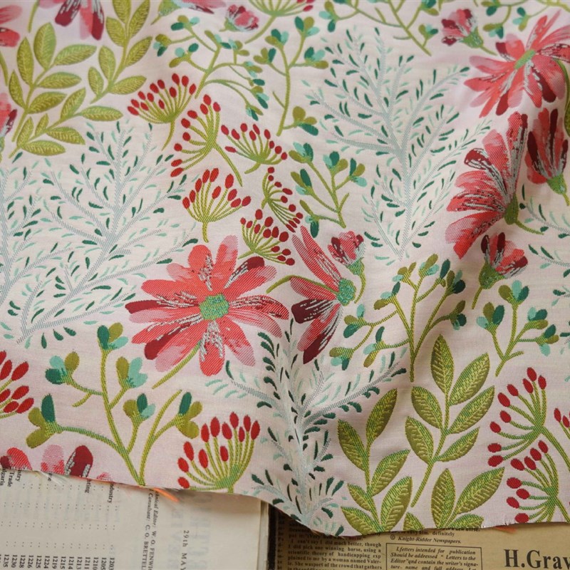 温柔优雅碎花旗袍女装儿童服饰面料春秋连衣裙田园风提花装饰布料
