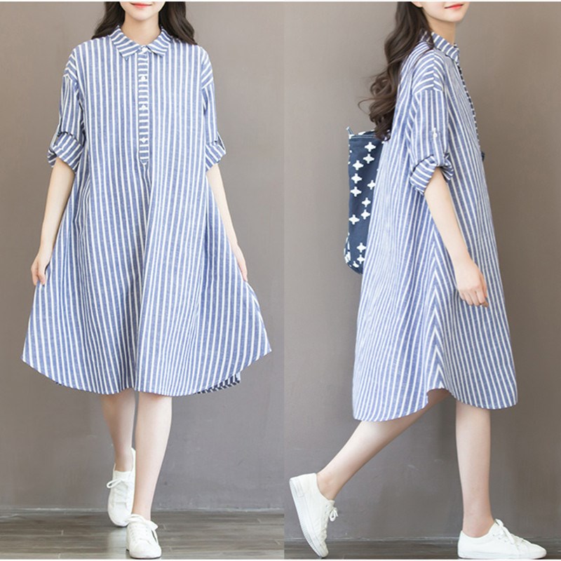 2022新款孕妇装秋装上衣棉麻孕妇连G衣裙中长款衬衫夏季孕妇衬衣