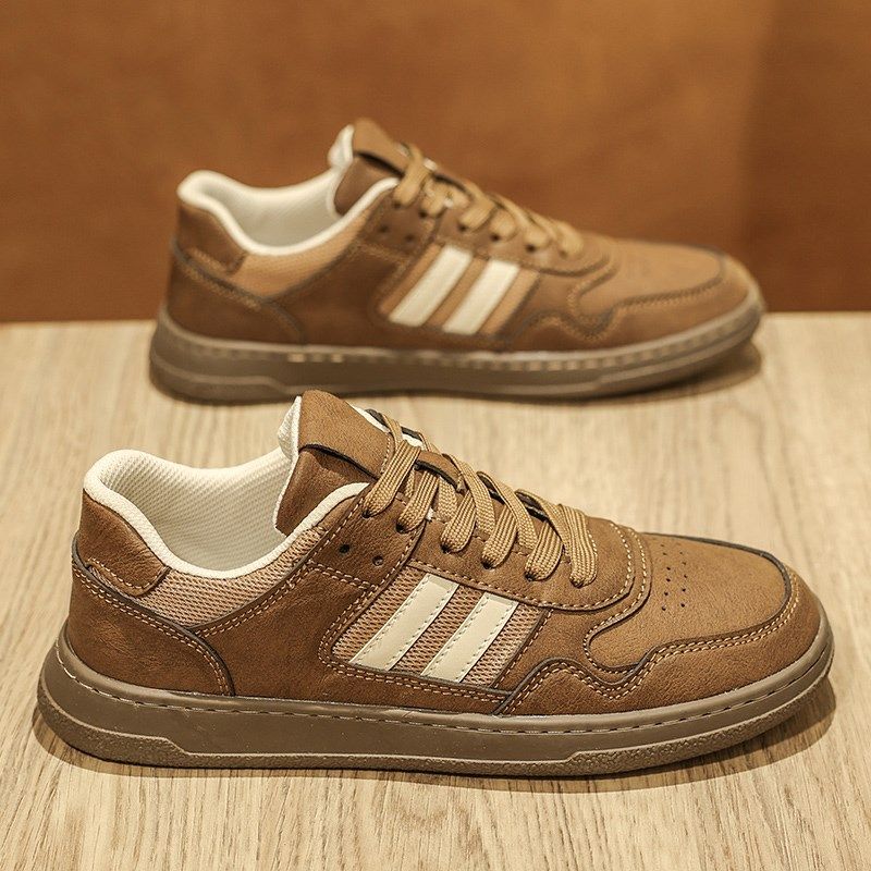 男鞋2025新款春季透气皮鞋工作休闲鞋轻便软底复古低帮运动平板鞋,流行男鞋,休闲板鞋,淘宝优惠券,粉丝福利购,淘宝优惠卷