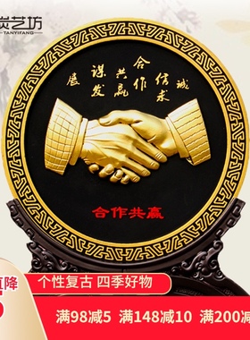 炭雕工艺品家居摆件创意办公桌面装饰送客户商务会议定制纪念礼品