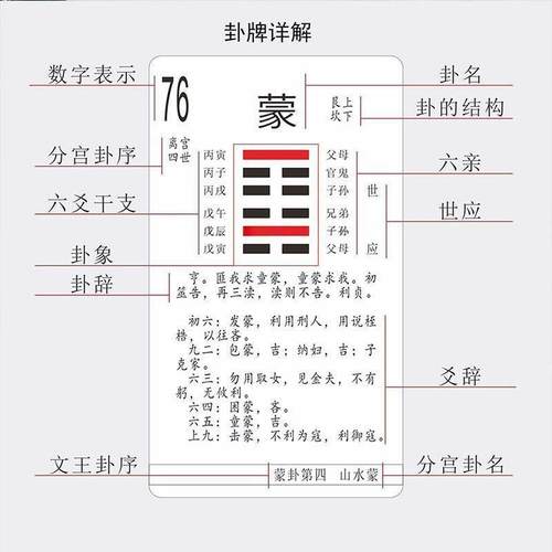 六十四卦牌加大版80p张64卦牌道士专用含卦辞爻辞卦象名序陌蝶
