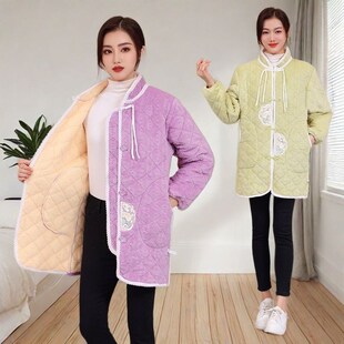 新款冬天罩衣女冬季加绒加厚外穿工作服保暖外套S短款厨房围裙时