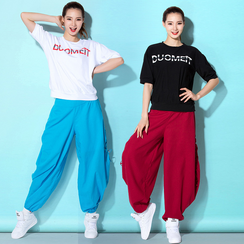 应子广场舞春夏纯色宽松灯笼裤运动动H套装街舞广场舞服装新款套