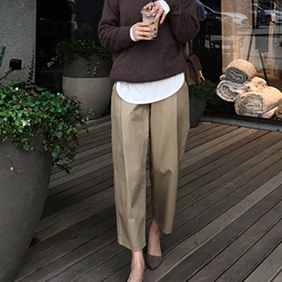 阔腿裤女c夏九分直筒裤宽松休闲西装裤百搭显瘦大码奶奶裤工装裤