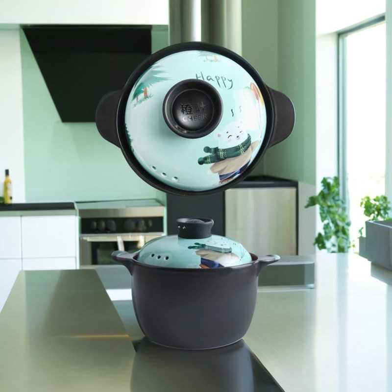 橙叶砂锅炖锅家用燃气煤气灶耐高温陶瓷蔬菜沙锅明火煲汤锅煲仔饭