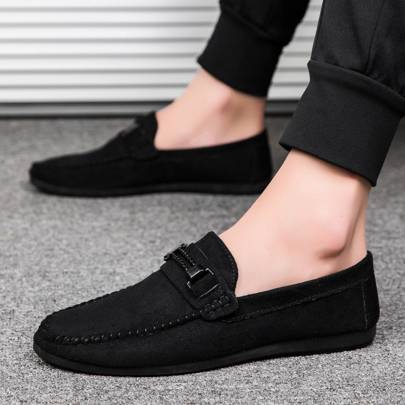 春季帆布鞋男透气豆豆鞋男韩版潮流软底懒人鞋不系带休闲黑色布鞋,流行男鞋,乐福鞋（豆豆鞋）,淘宝优惠券,粉丝福利购,淘宝优惠卷