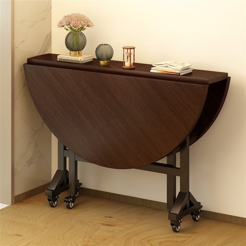 折叠圆桌家用小户型可折叠餐桌15人可用移动大饭桌实木餐桌折叠桌