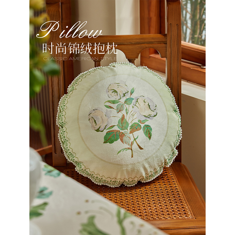 欧式田园风客厅沙发抱枕套v床头飘窗靠垫轻奢高级感背靠不含芯枕