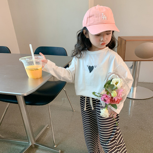 女童打底衫春装2023新款童装儿童长袖t恤春秋小女孩洋气上衣宝宝