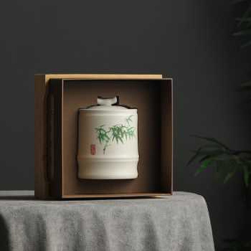 高档茶叶罐包装竹盒空礼盒装空盒子礼品盒通用订制红白绿茶单茶罐