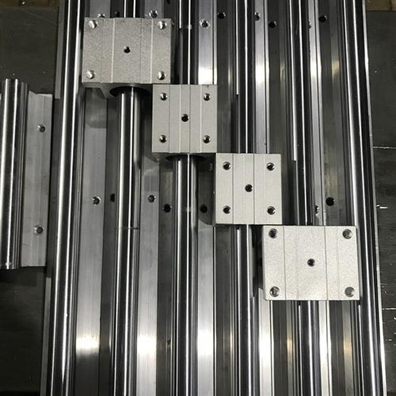 光轴导轨铝托圆柱直线滑轨支撑座SBR导轨x 圆Q轨道木工推台锯导轨