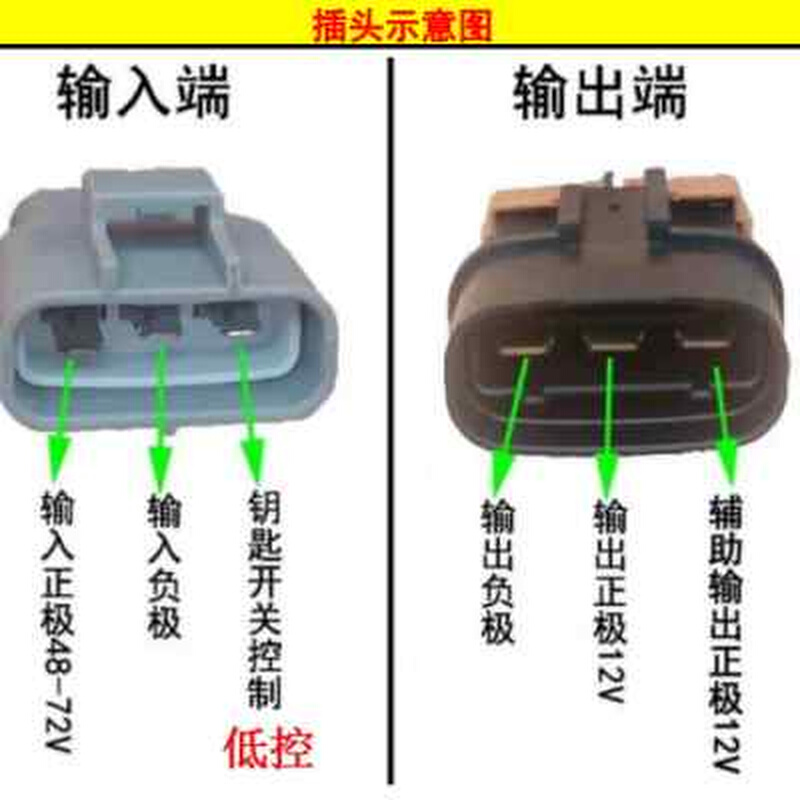 极速雷丁电动四轮汽车D50D7u0S50轿车电压转换器96v到48v转12v 全