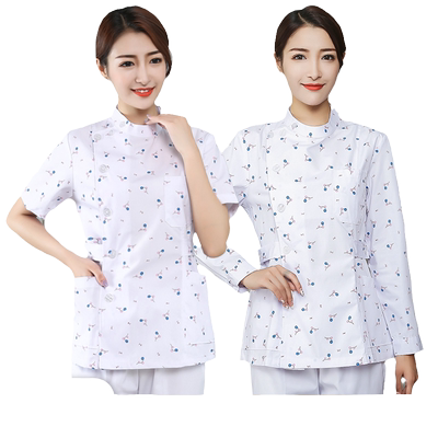 碎花护士服短袖分体套装夏两件套